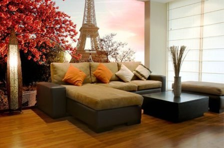 фотообои города в интерьере фото