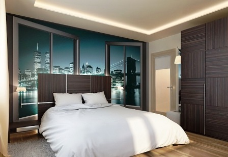 фотообои в спальню над кроватью фото окна