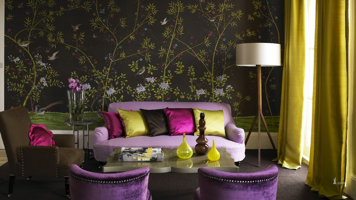 Текстильные шелковые обои